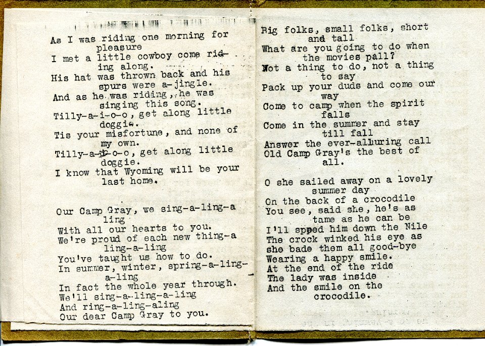 1926 Camp Gray Song book -4